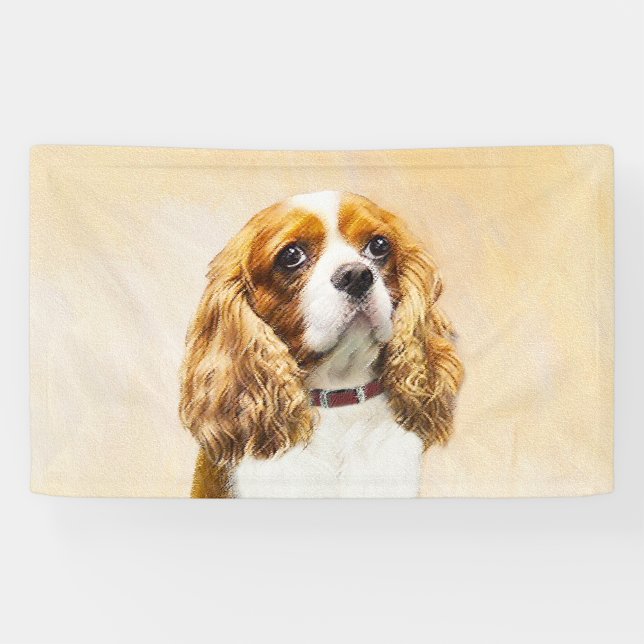 Cavalier King Charles Spaniel Original Malerei Banner (Horizontal)