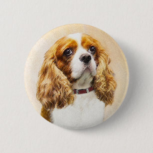 Cavalier King Charles Spaniel Original Malerei Button