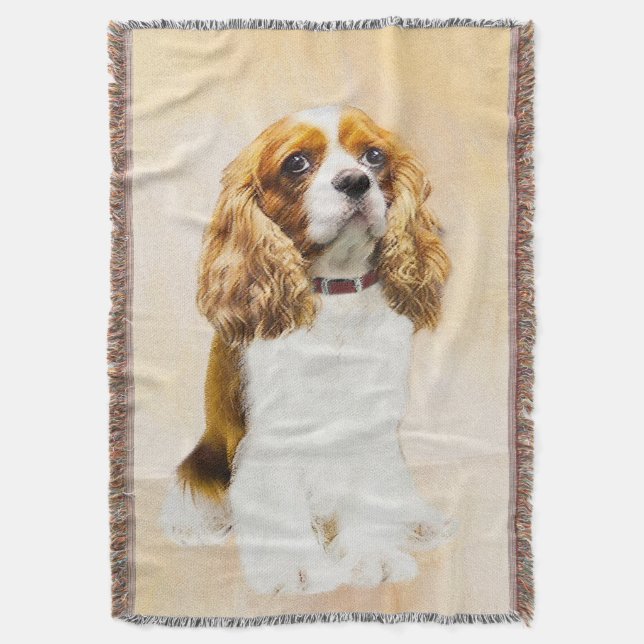 Cavalier King Charles Spaniel Original Malerei Decke (Vorderseite Vertikal)