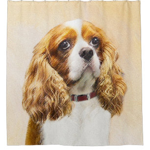 Cavalier King Charles Spaniel Original Malerei Duschvorhang