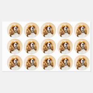 Cavalier King Charles Spaniel Original Malerei Etiketten