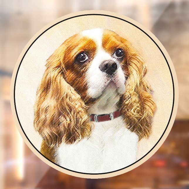 Cavalier King Charles Spaniel Original Malerei Fensteraufkleber (Blatt 2)