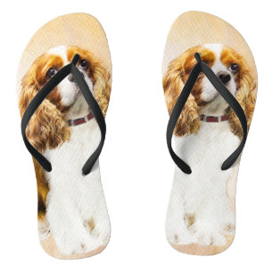 Cavalier King Charles Spaniel Original Malerei Flip Flops