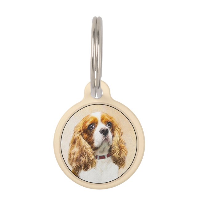 Cavalier King Charles Spaniel Original Malerei Haustiermarke (Vorderseite)