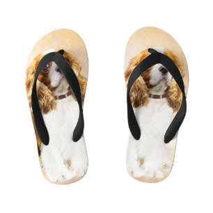 Cavalier King Charles Spaniel Original Malerei Kinderbadesandalen