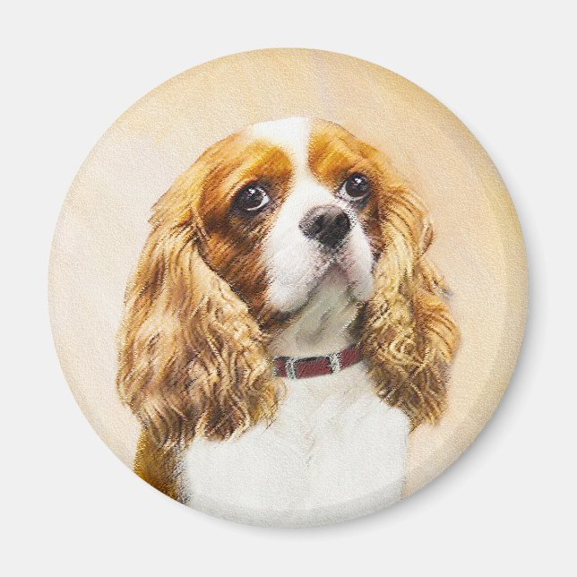 Cavalier King Charles Spaniel Original Malerei Magnet (Vorne)