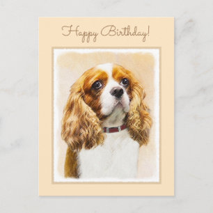 Cavalier King Charles Spaniel Original Malerei Postkarte