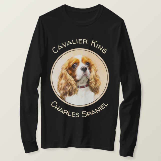 Cavalier King Charles Spaniel Original Malerei T-Shirt (Design vorne)