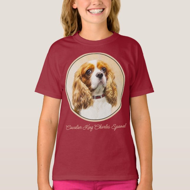 Cavalier King Charles Spaniel Original Malerei T- T-Shirt (Vorderseite)