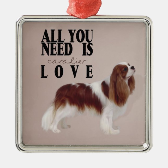 Cavalier King Charles Spaniel Ornament Aus Metall (Vorne)