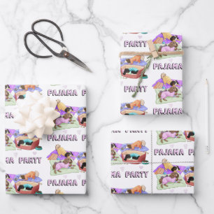 Cavalier King Charles Spaniel Pajama Party Paper Geschenkpapier Set