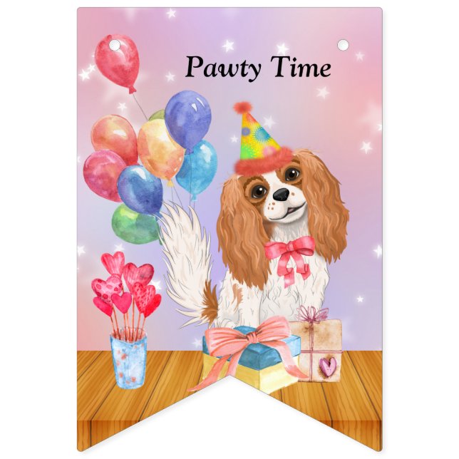 Cavalier King Charles Spaniel Party Banner (Erste Fahne)