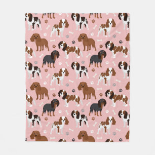 Cavalier King Charles Spaniel Paws and Bones Fleec Fleecedecke