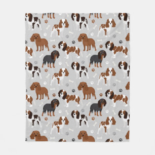 Cavalier King Charles Spaniel Paws and Bones Fleecedecke