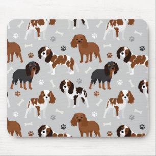 Cavalier King Charles Spaniel Paws and Bones Mousepad