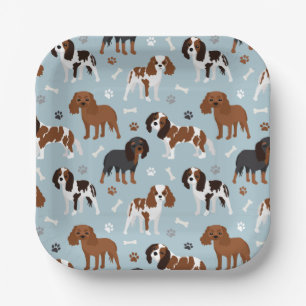 Cavalier King Charles Spaniel Paws and Bones Pappteller