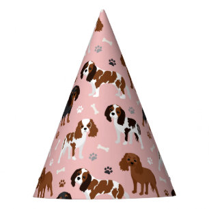 Cavalier King Charles Spaniel Paws and Bones Partyhütchen