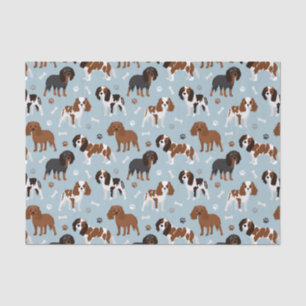 Cavalier King Charles Spaniel Paws and Bones Seidenpapier