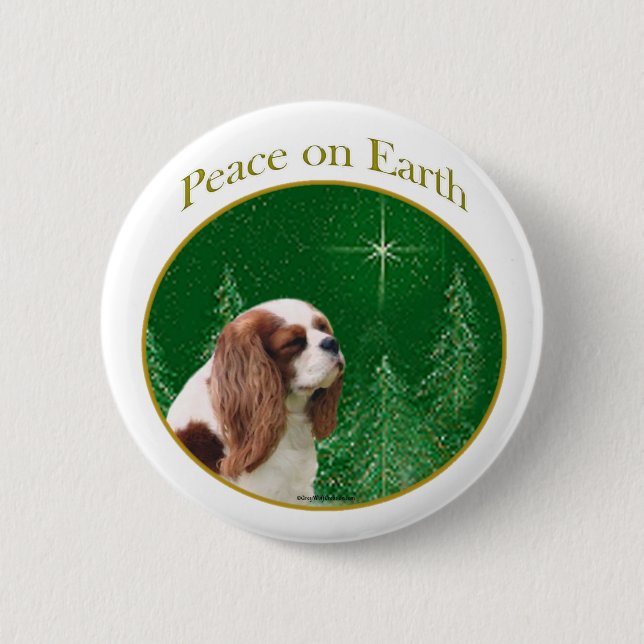 Cavalier King Charles Spaniel Peace Button (Vorderseite)