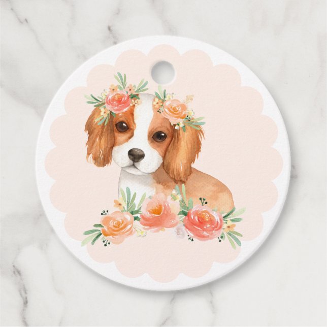 Cavalier King Charles Spaniel Peach Dog Vielen Dan Geschenkanhänger (Vorderseite)
