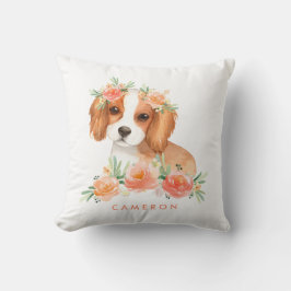 Cavalier King Charles Spaniel Peach Floral Kinderz Kissen