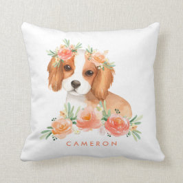 Cavalier King Charles Spaniel Peach Floral Kinderz Kissen
