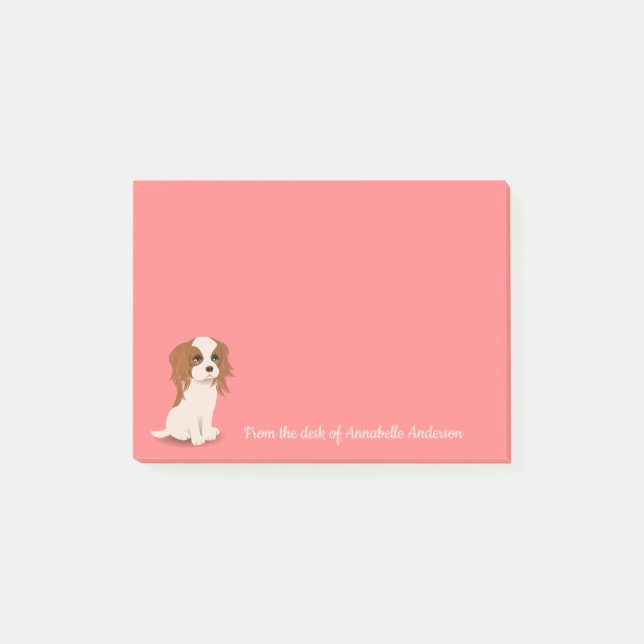 Cavalier King Charles Spaniel Personalize Post-it Klebezettel (Vorderseite)
