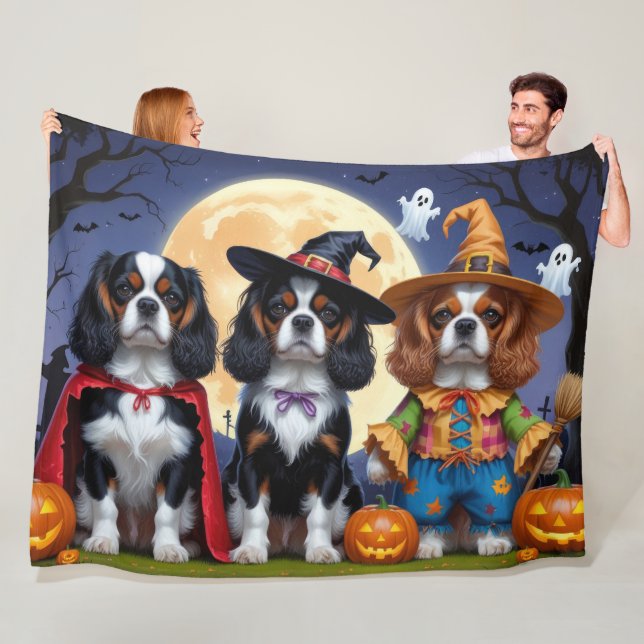 Cavalier King Charles Spaniel Pumpkin Halloween Fleecedecke (Beispiel)