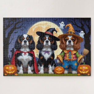 Cavalier King Charles Spaniel Pumpkin Halloween Puzzle