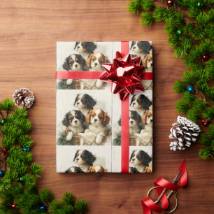 Cavalier King Charles Spaniel Puppies Christmas Geschenkpapier