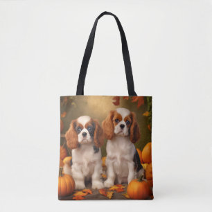 Cavalier King Charles Spaniel Puppy Autumn Pumpkin