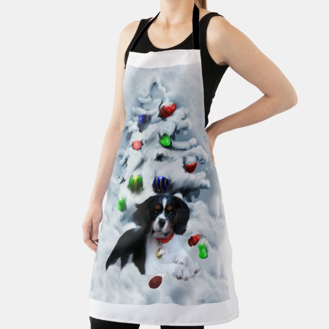 Cavalier King Charles Spaniel Puppy Christmas Schürze (InSitu)