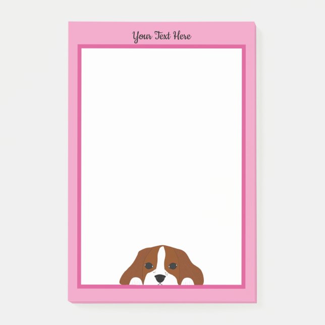 Cavalier King Charles Spaniel Puppy Dog Pink Post-it Klebezettel (Vorderseite)