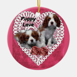 Cavalier King Charles Spaniel Puppy Liebe Keramik Ornament