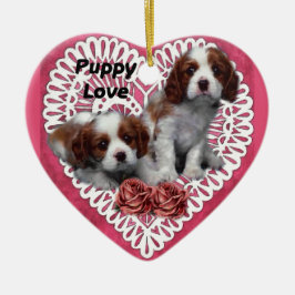 Cavalier King Charles Spaniel Puppy Liebe Keramik Ornament