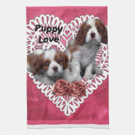 Cavalier King Charles Spaniel Puppy Liebe Küchentuch