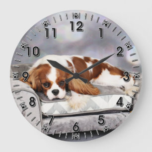 Cavalier King Charles Spaniel - Remington Große Wanduhr