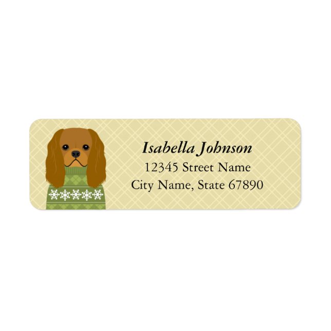 Cavalier King Charles Spaniel Rücksendeadresse (Vorne)