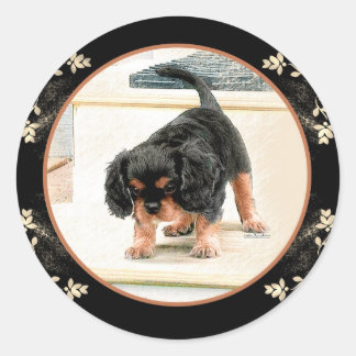 Cavalier King Charles Spaniel Runder Aufkleber