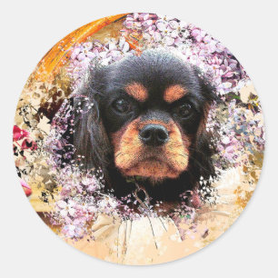 Cavalier King Charles Spaniel Runder Aufkleber