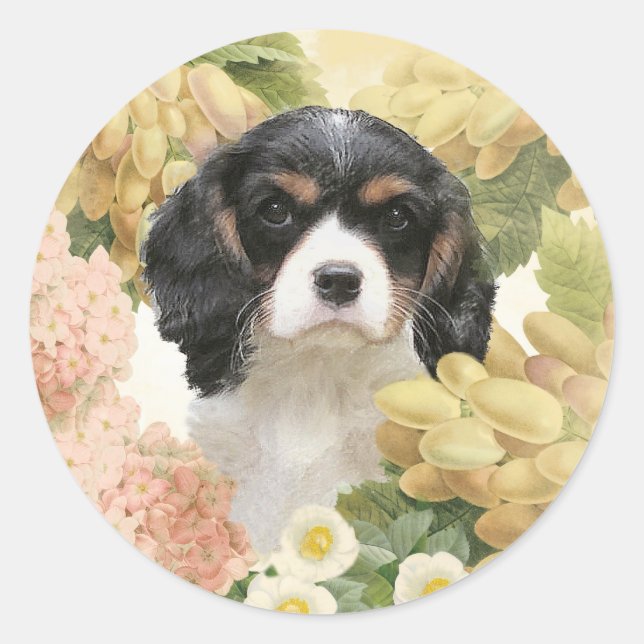 Cavalier King Charles Spaniel Runder Aufkleber (Vorderseite)