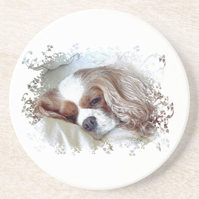 Cavalier King Charles Spaniel Sandstein Untersetzer (Vorne)
