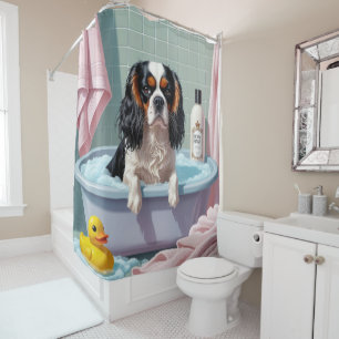 Cavalier King Charles Spaniel Schlafend Süß Lustig Duschvorhang