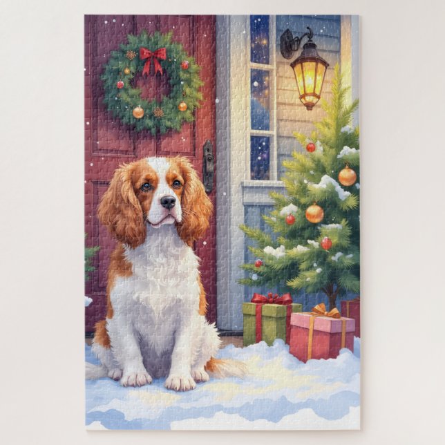 Cavalier King Charles Spaniel Schneebesinntes Weih Puzzle (Vertikal)