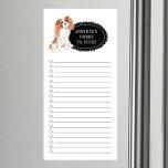 Cavalier King Charles Spaniel Shopping List Magnetischer Notizblock<br><div class="desc">Adorable Sachen,  um Cavalier König Charles Spaniel Hund mit einem schwarzen Kalkboard Rahmen personalisiert mit Ihrem Namen zu holen.</div>