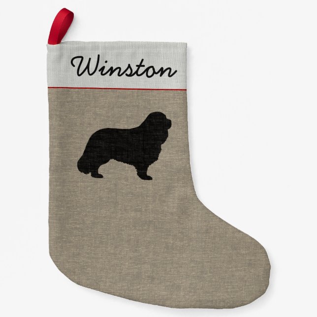 Cavalier King Charles Spaniel Silhouette Holiday Kleiner Weihnachtsstrumpf (Vorderseite)