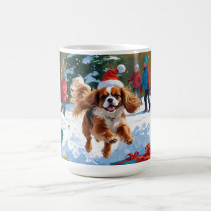 Cavalier King Charles Spaniel Snow mit Weihnachten Kaffeetasse