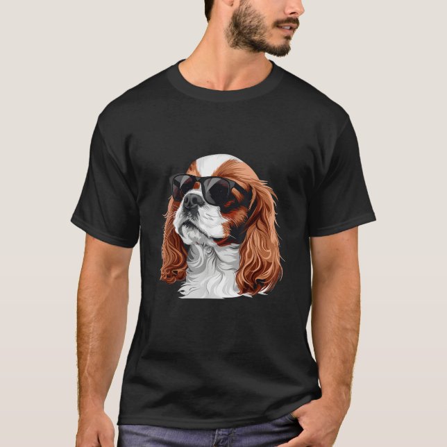 Cavalier King Charles Spaniel Sunglasses Dog Breed T-Shirt (Vorderseite)
