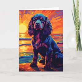 Cavalier King Charles Spaniel Sunset / Sunrise Karte