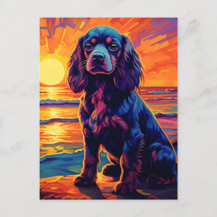 Cavalier King Charles Spaniel Sunset / Sunrise Postkarte